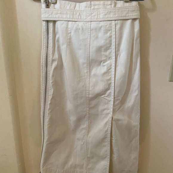 3.1 PHILLIP LIM OFF WHITE BELTED CARGO POPLIN MIDI SKIRT 100% COTTON - Picture 10 of 12